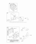 Exhaust System Diagram and Parts List for 203437-0041-E1  Briggs and Stratton Engine